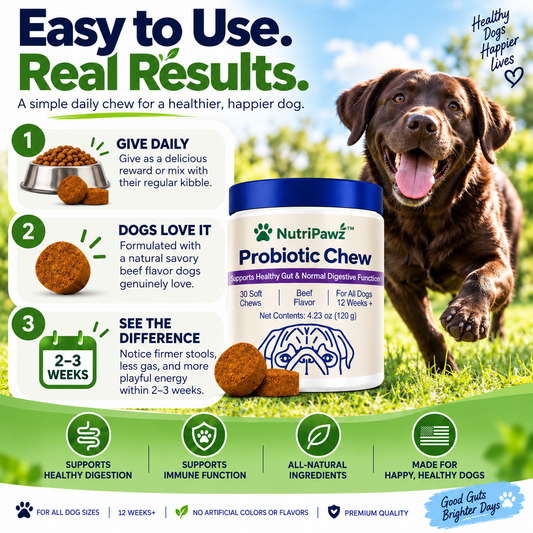 NutriPawz™ Advanced Dog Probiotics - Chewable Tummy & Digestive Health Treats